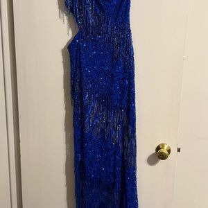 Elegant Blue Sequin Gown